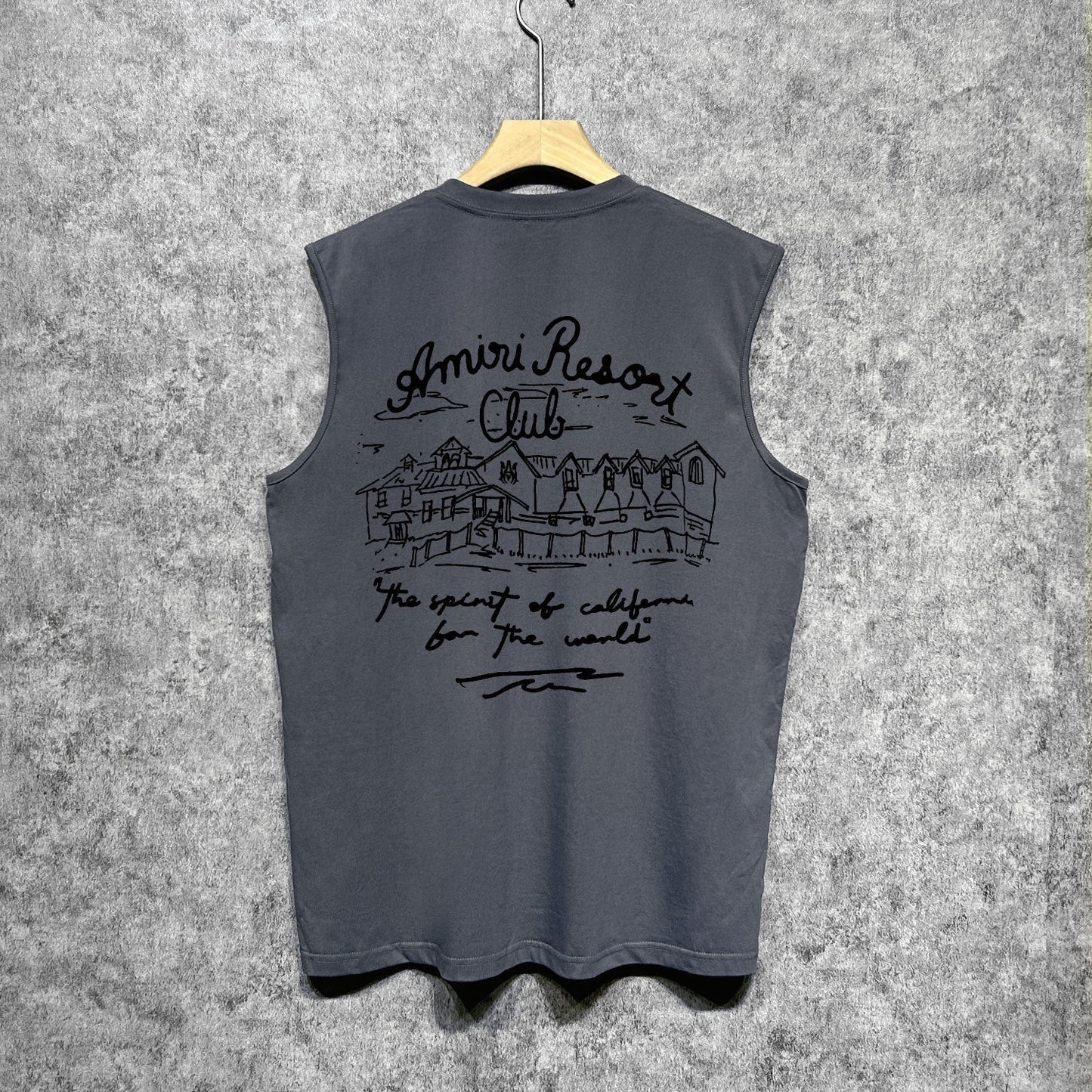Amiri tank top sketch country printing