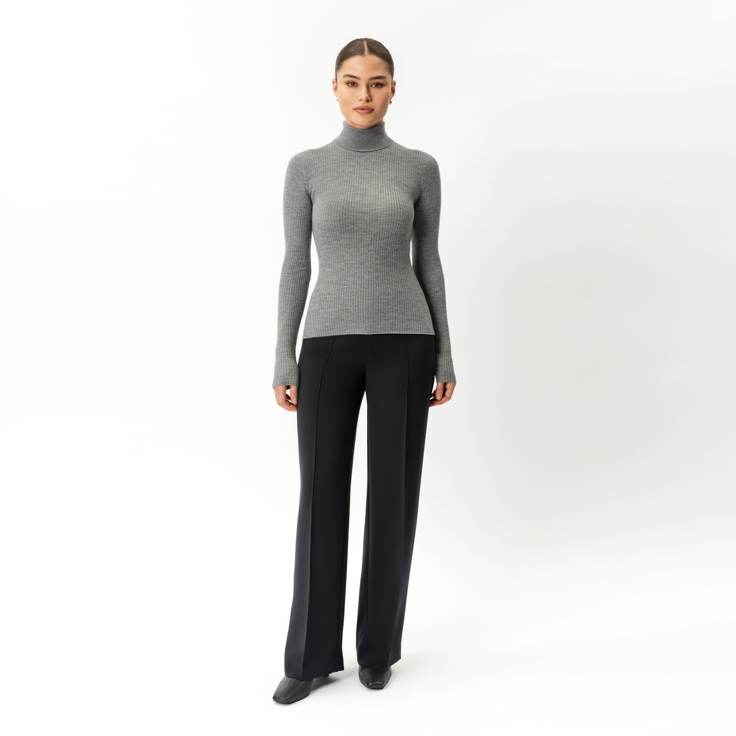 Merino Wool Ribbed Turtleneck