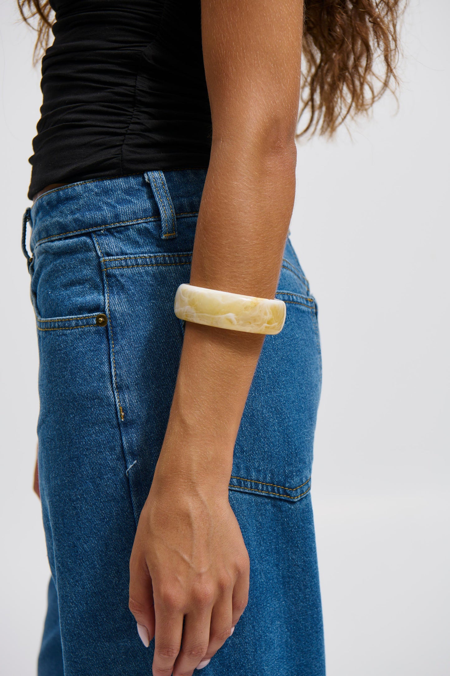 Joey Open Cuff Bangle Stone - FINAL SALE