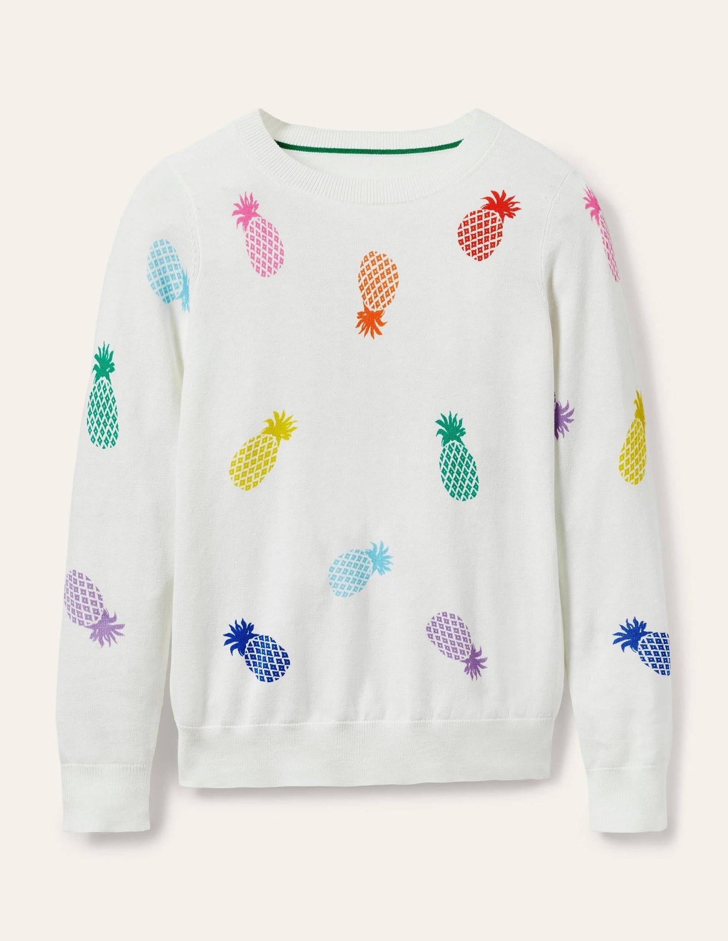 Banbury Cotton Sweater-Ivory Pineapples