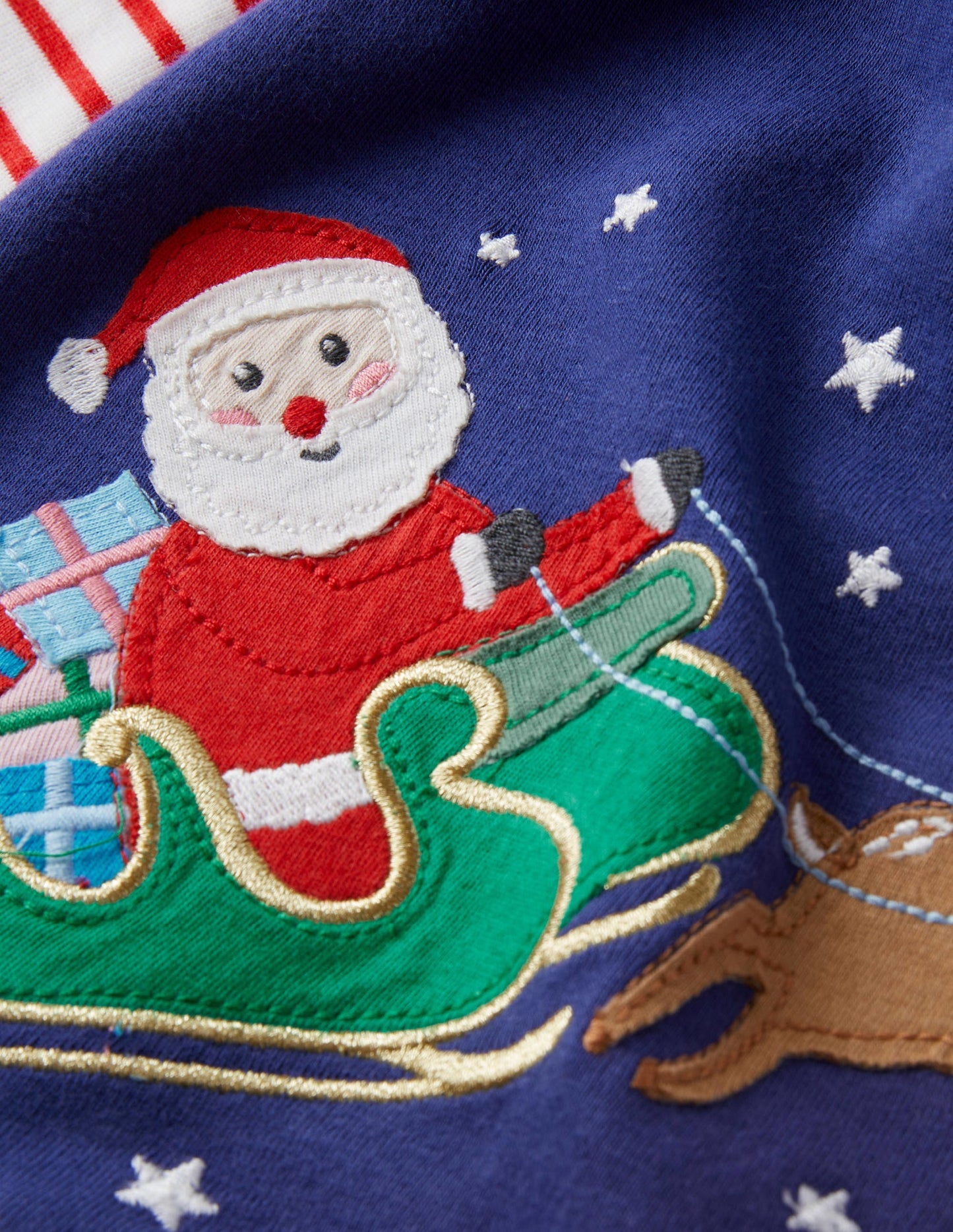 Appliqué Romper-Starboard Blue Festive