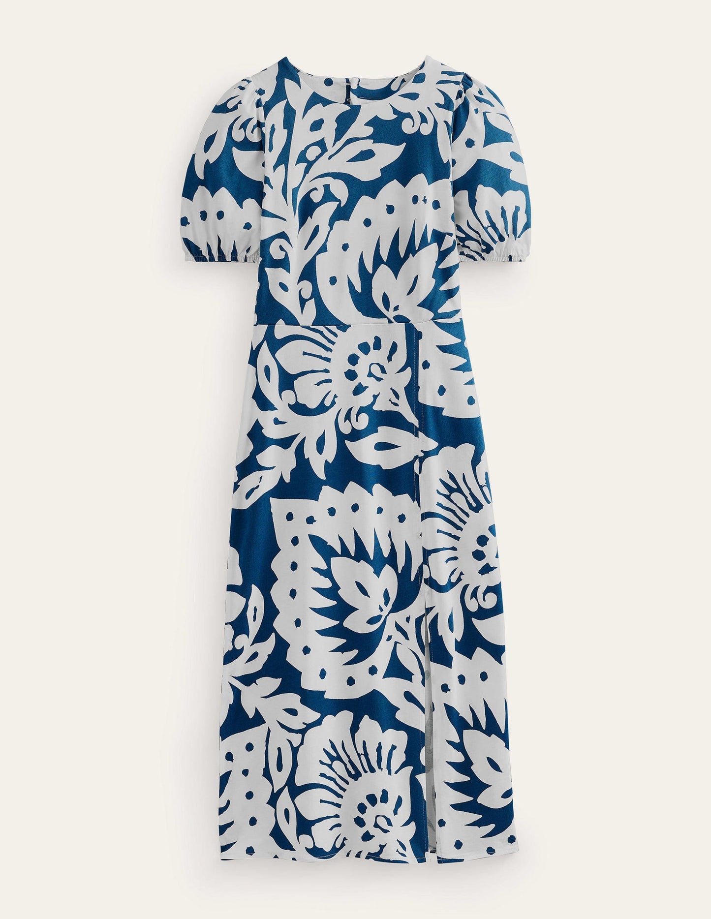 Back Detail Jersey Midi Dress-Sapphire, Oak Terrace