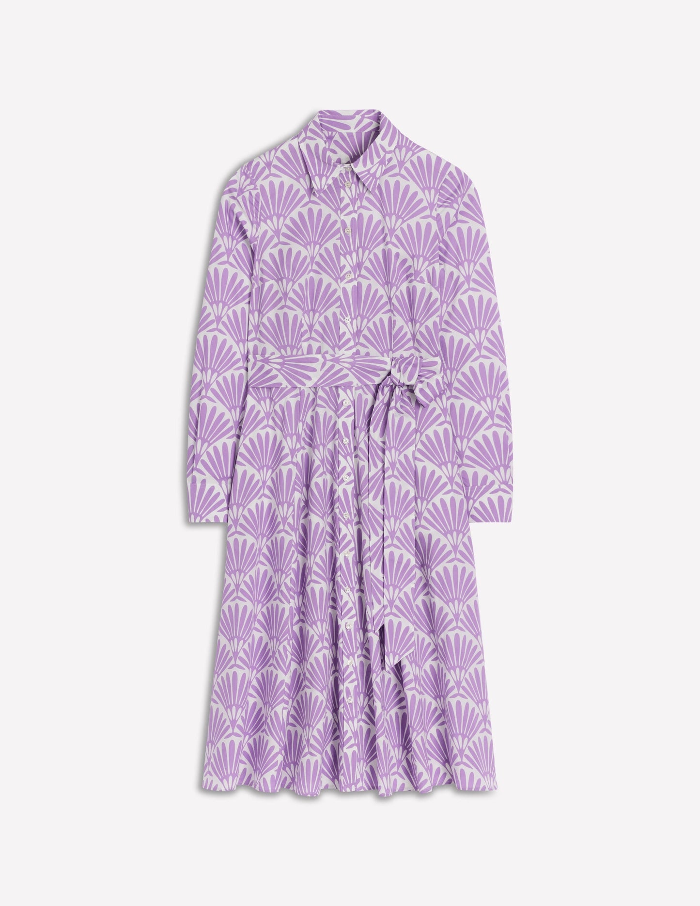 Amy Cotton Midi Shirt Dress-Pretty Violet, Deco Palm
