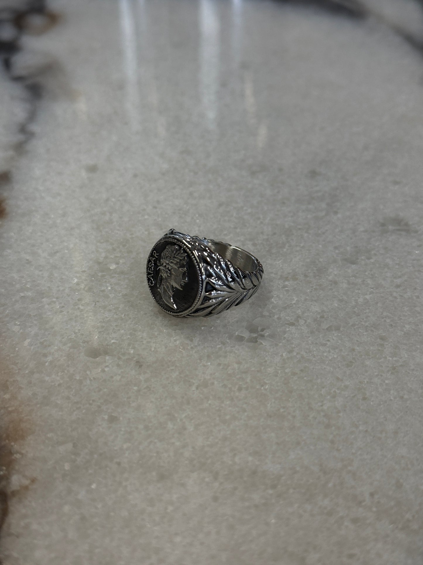 Coin Signet Ring Silver