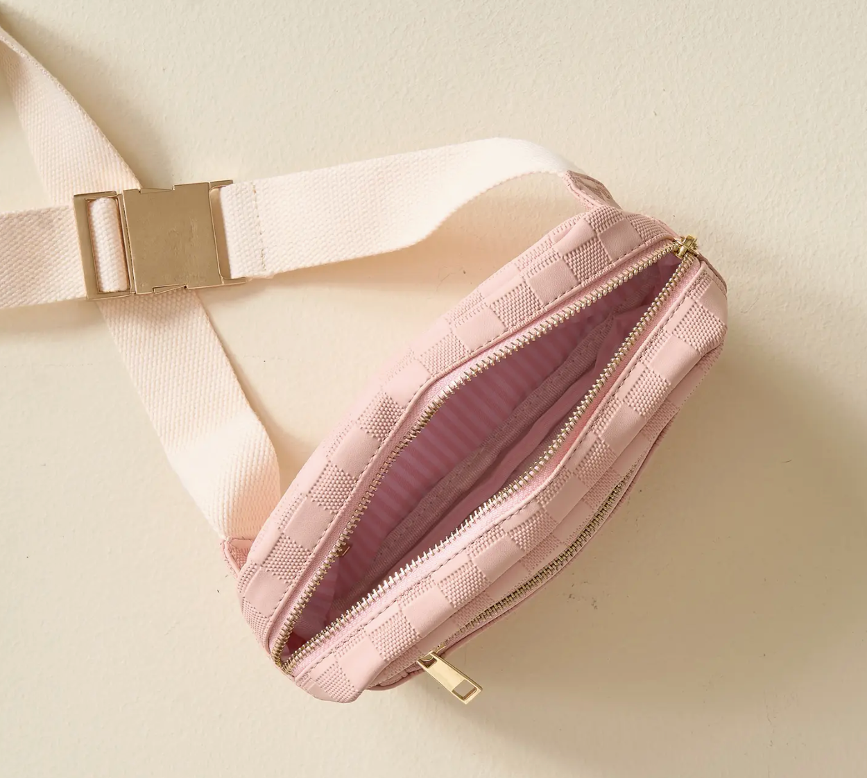 Urban Check Belt Bag - Blush