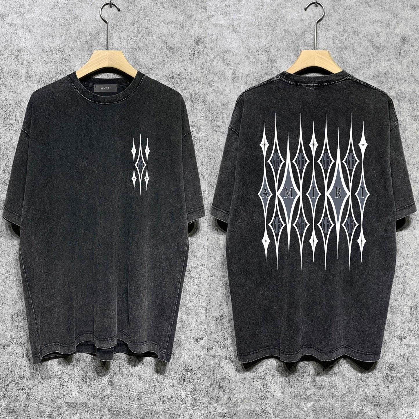 Amiri Washed Distressed T Shirt Printed Trendy Pure Cotton