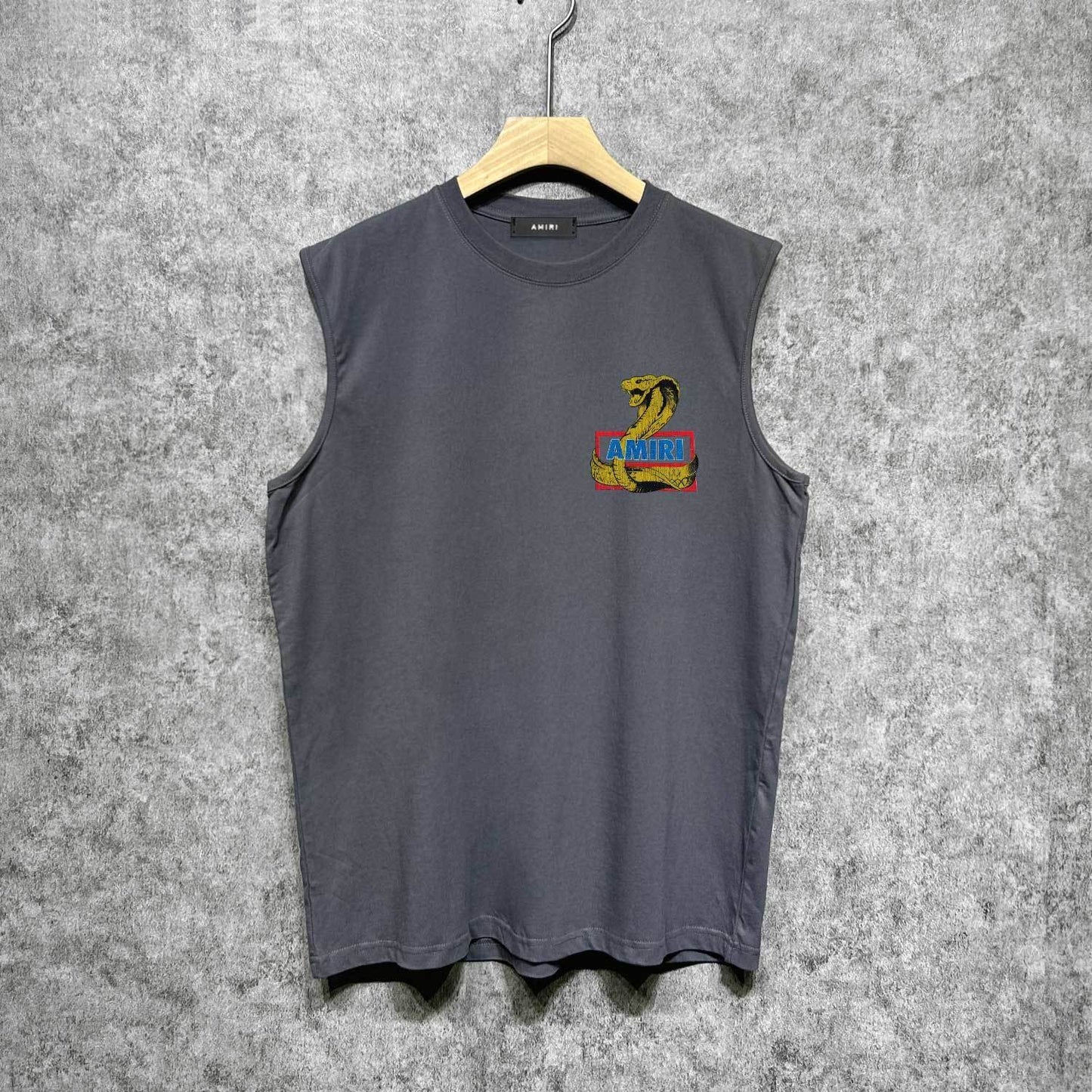 Amiri tank top king cobra gold printing