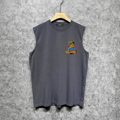 Amiri tank top king cobra gold printing