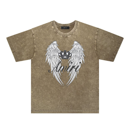 Amiri Washed Distressed T Shirt Printed Trendy Pure Cotton