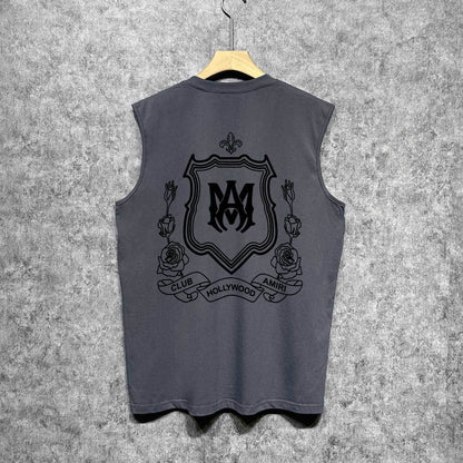 Amiri tank top flower shield printing