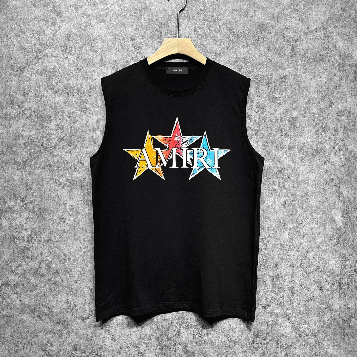 Amiri tank top graffiti five-pointed star letterprinting