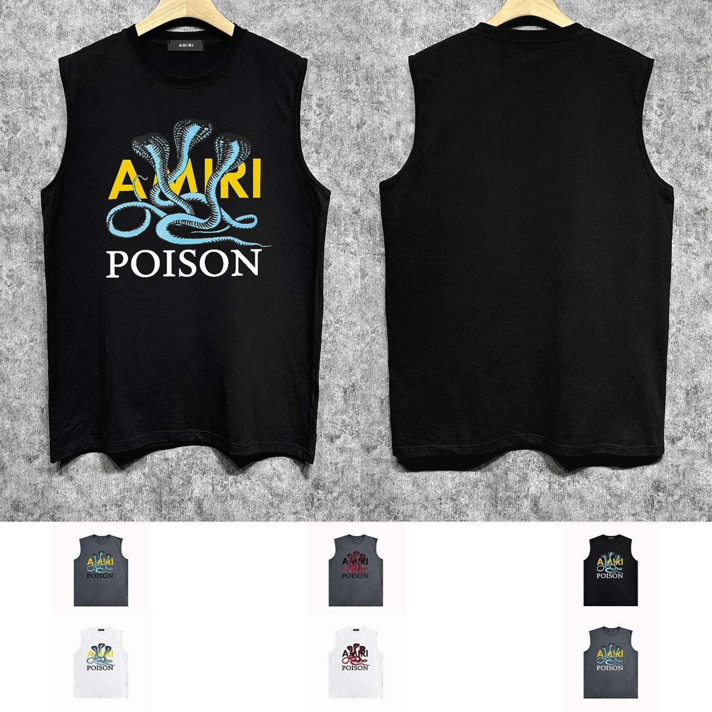 Amiri tank top cobra printing