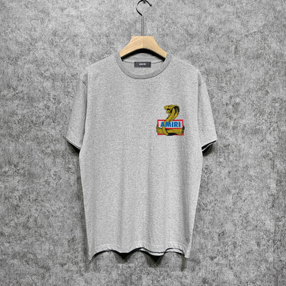 Amiri t shirts king cobra gold printing short sleeve