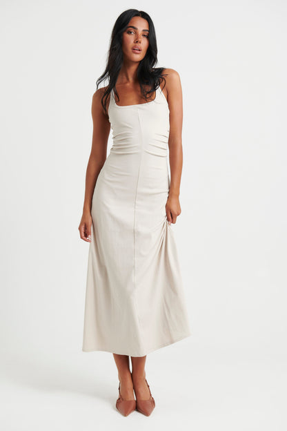 Alma Midi Dress Bone