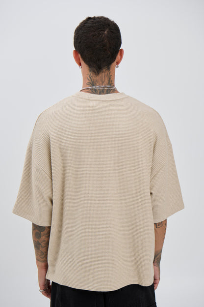 Lionel Waffle Tee Tan - FINAL SALE