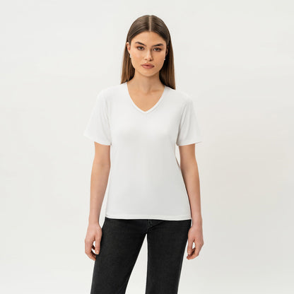Fitted V-neck Pima T-shirt