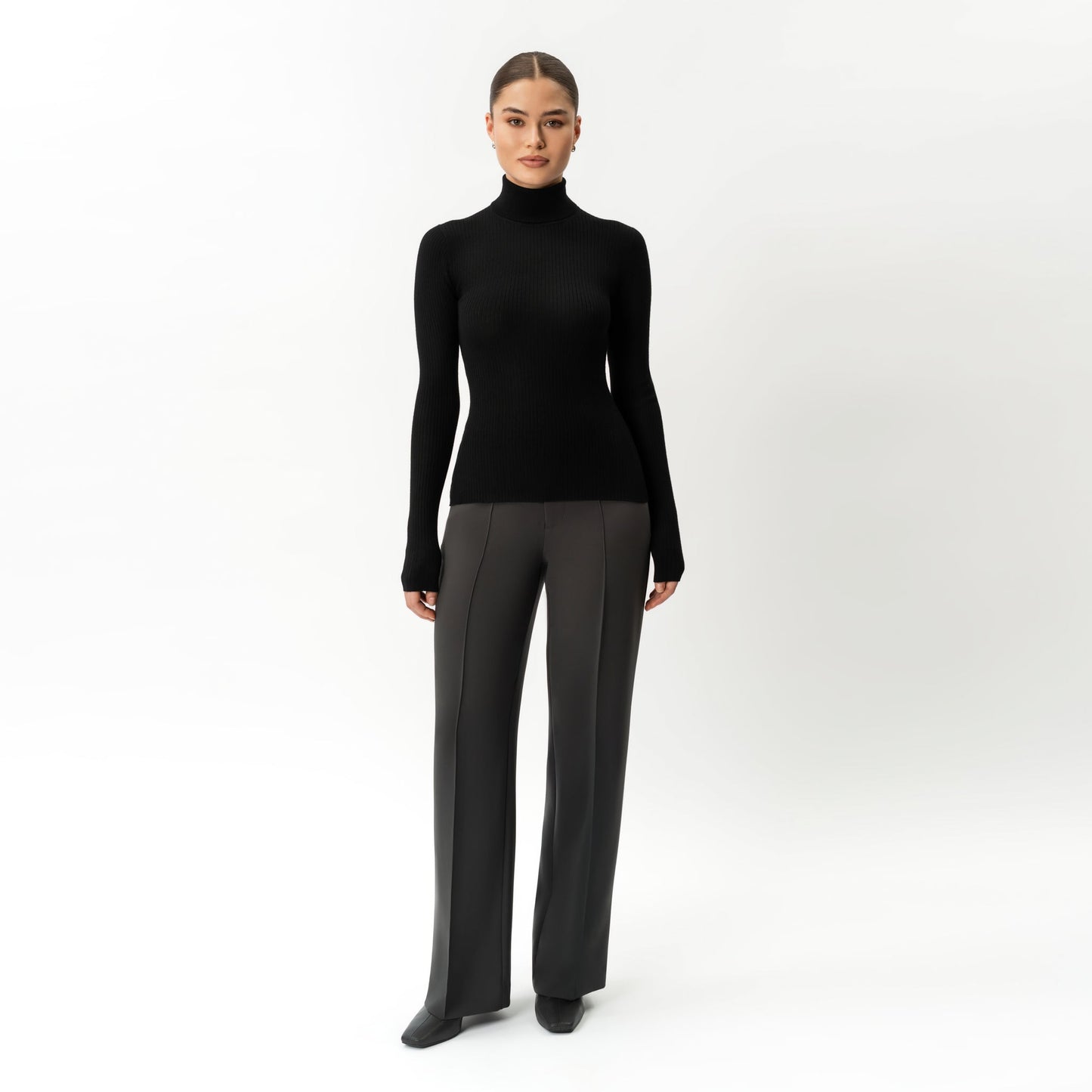 Merino Wool Ribbed Turtleneck