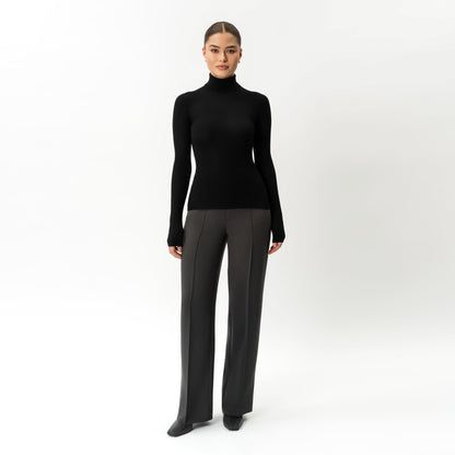 Merino Wool Ribbed Turtleneck