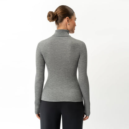 Merino Wool Ribbed Turtleneck