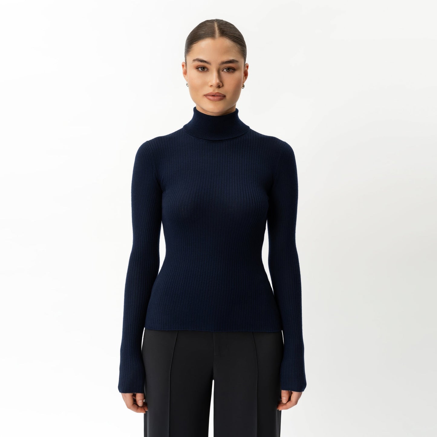 Merino Wool Ribbed Turtleneck