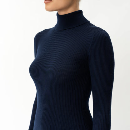 Merino Wool Ribbed Turtleneck