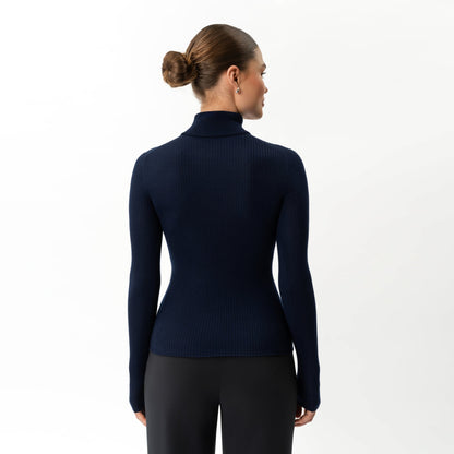 Merino Wool Ribbed Turtleneck