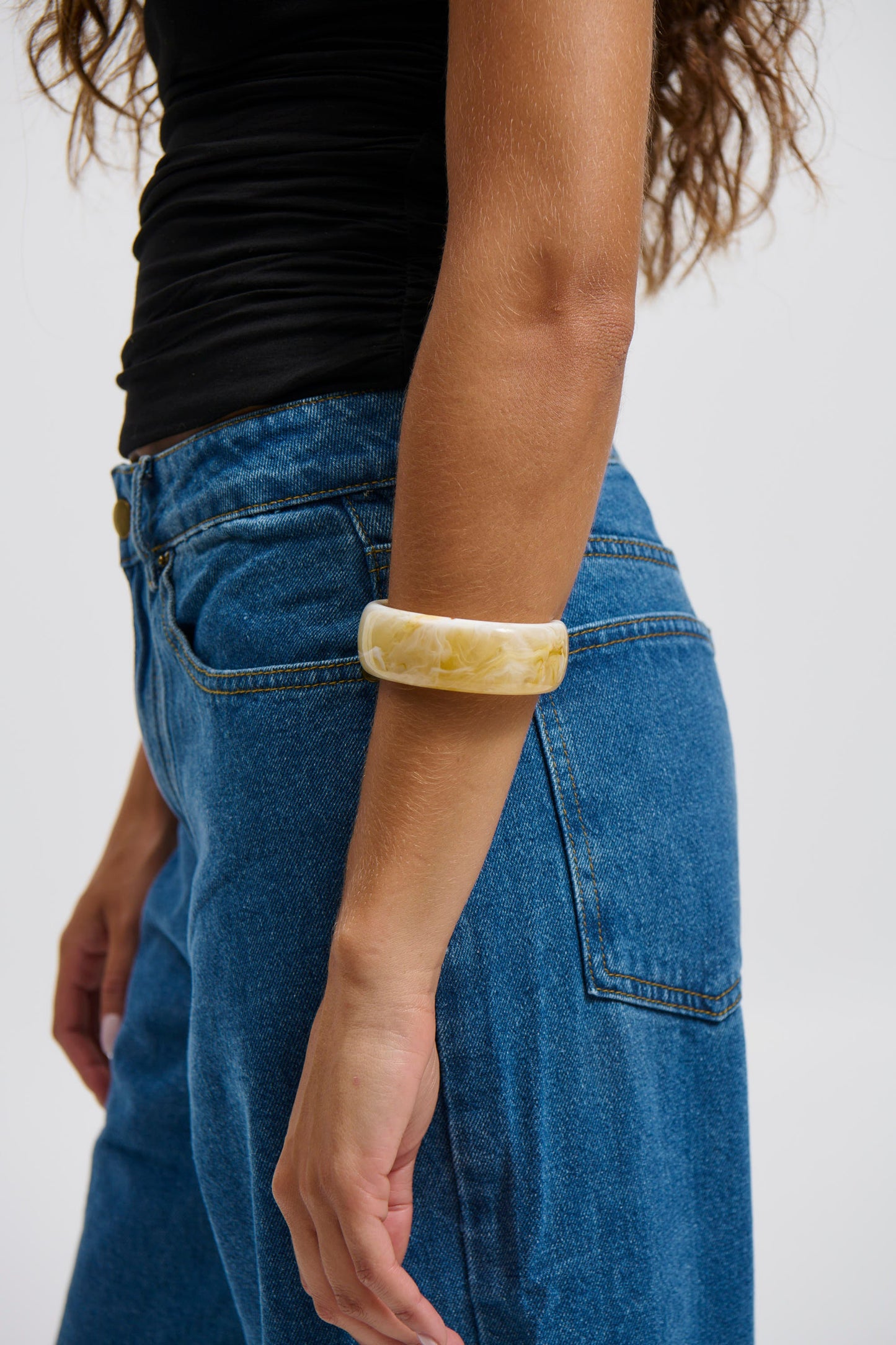 Joey Open Cuff Bangle Stone - FINAL SALE