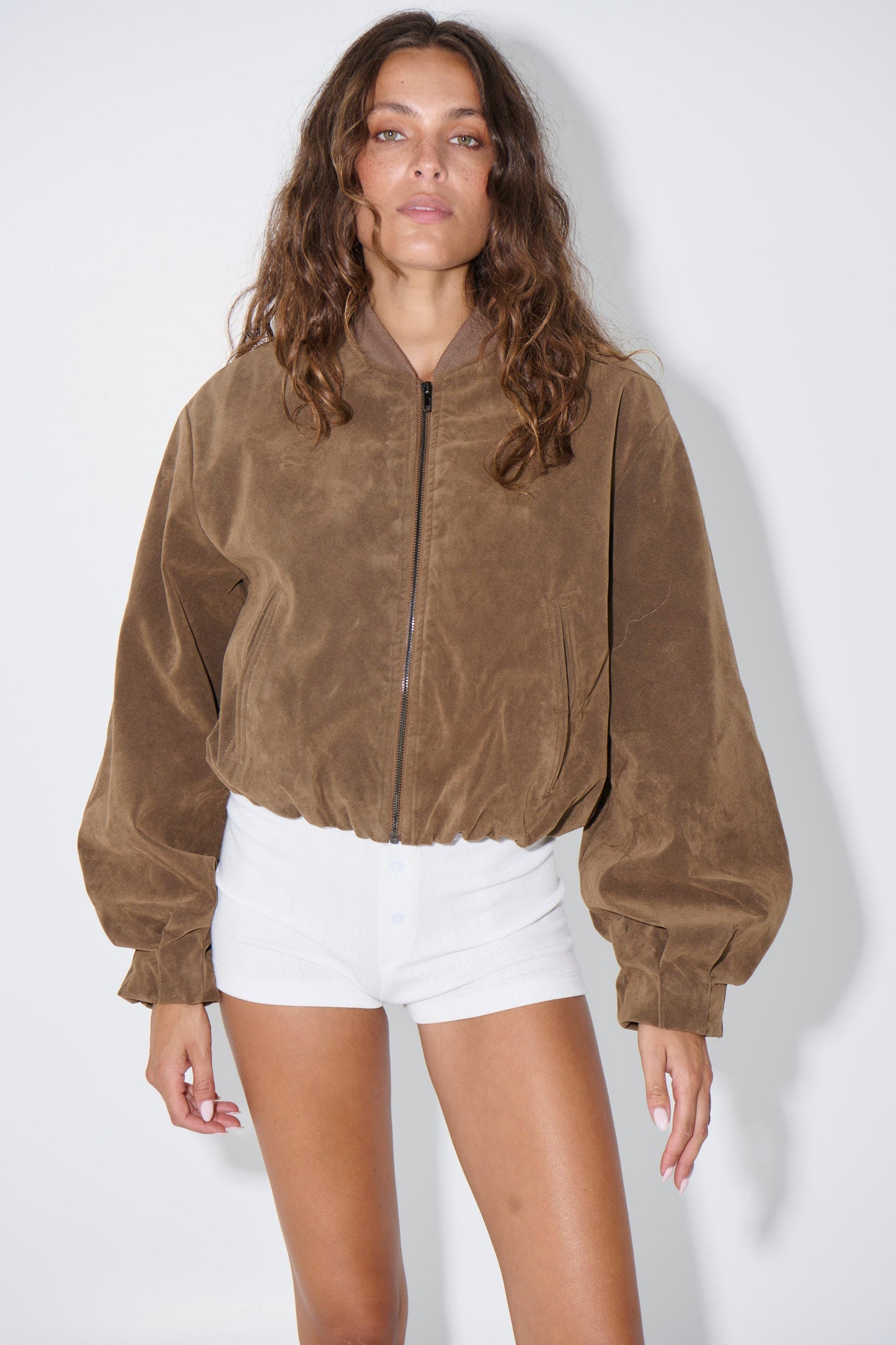 Clara Bomber Brown