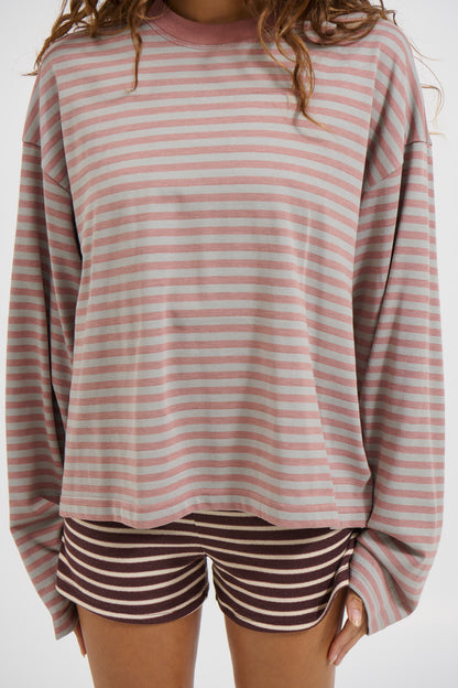 Bloom Long Sleeve Muted Pastels Stripe