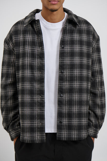 Check Trucker Jacket Black - FINAL SALE