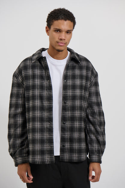 Check Trucker Jacket Black - FINAL SALE