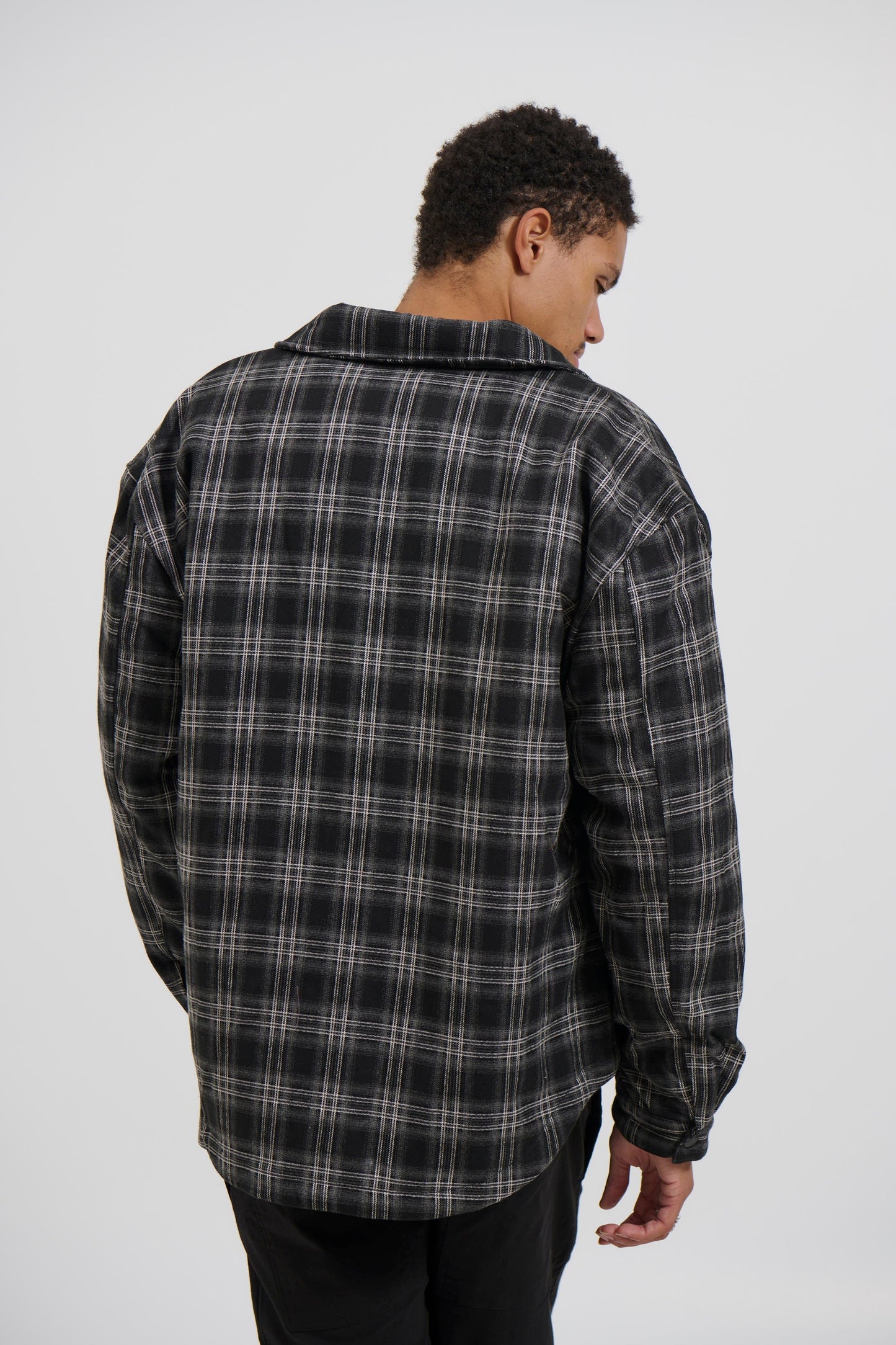 Check Trucker Jacket Black - FINAL SALE