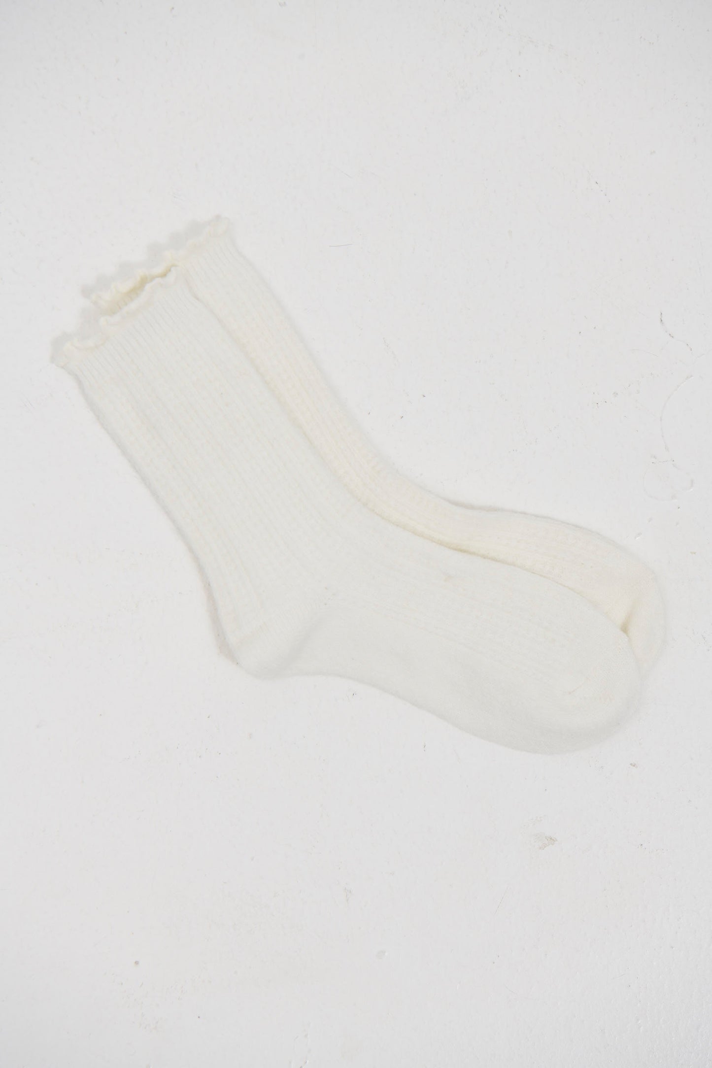 Frill Wool Sock White