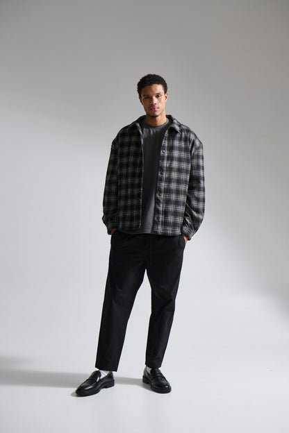 Check Trucker Jacket Black - FINAL SALE