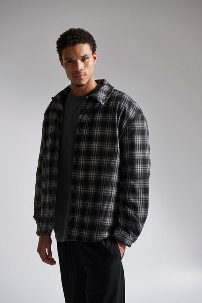 Check Trucker Jacket Black - FINAL SALE