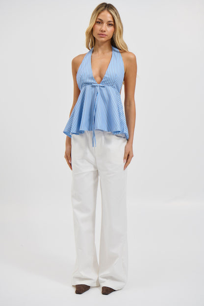 Kenzie Denim Relaxed Pant White