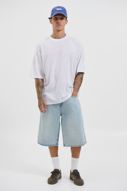 Lightweight Linen Look Tee White - FINAL SALE