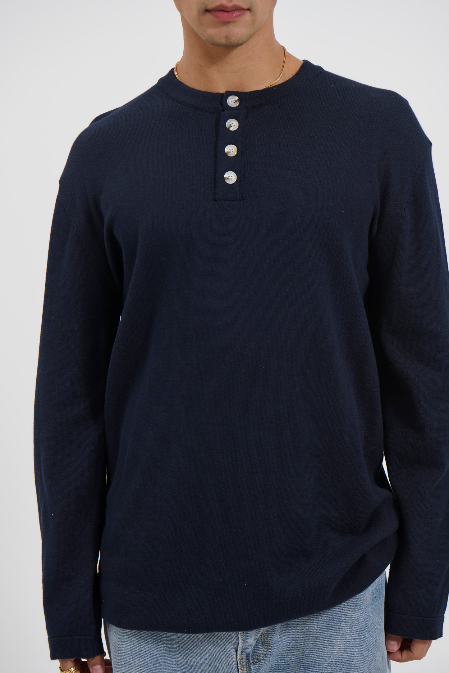 Jackson Fitted Henley Navy