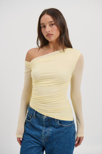 Hollie Mesh Top Lemon