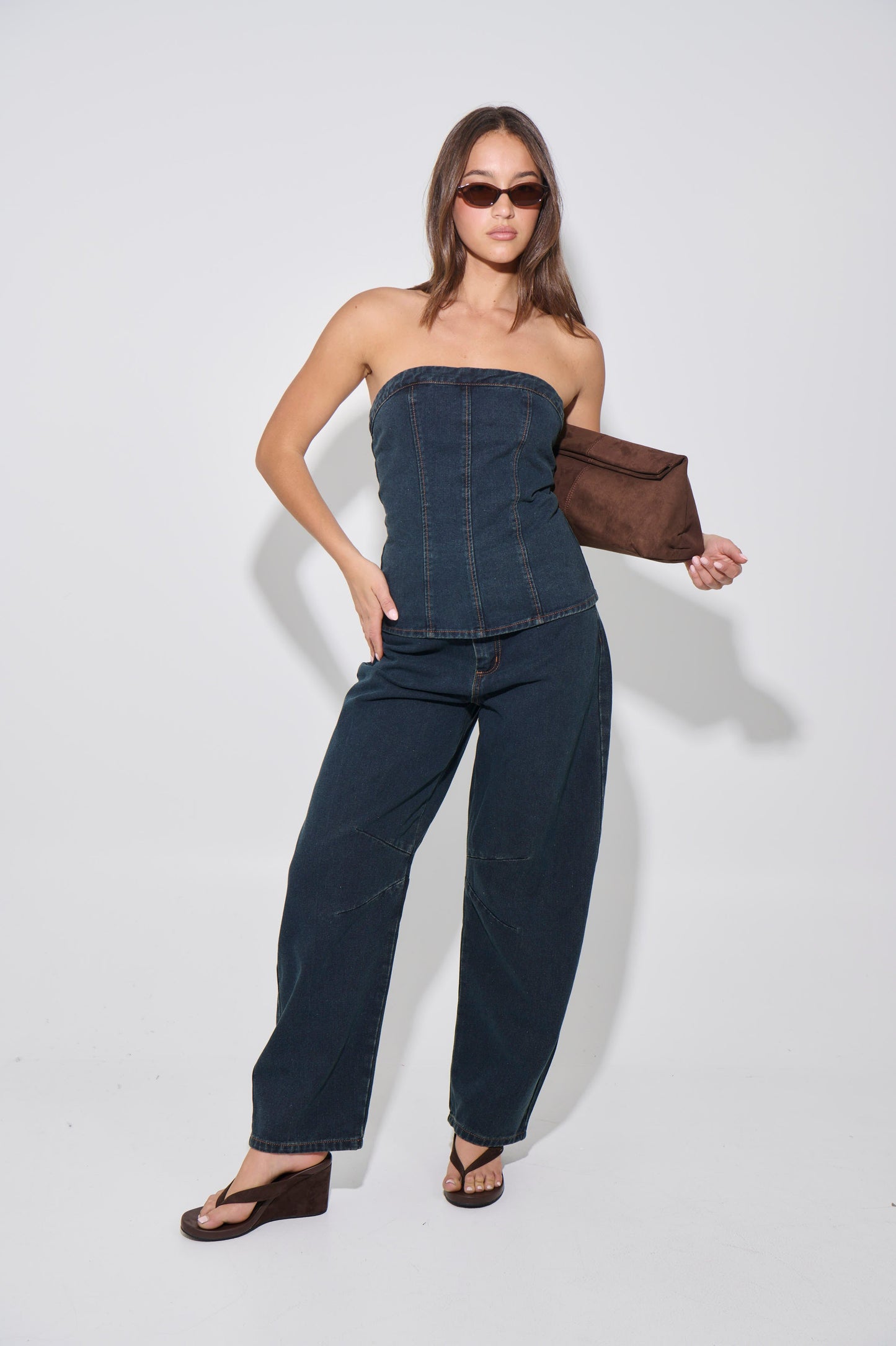 Lex Denim Corset Top Indigo - FINAL SALE