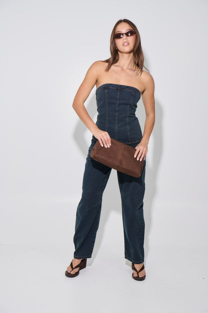 Lex Denim Corset Top Indigo - FINAL SALE
