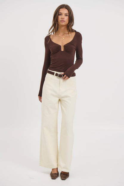 Ida Long Sleeve Chocolate - FINAL SALE