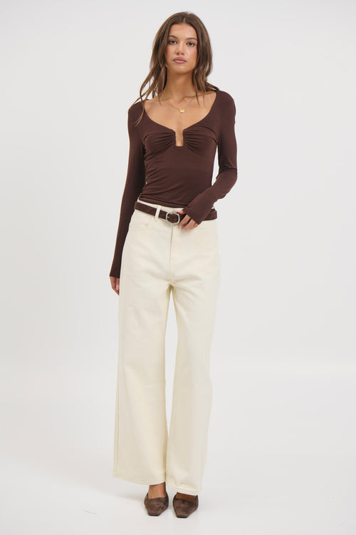 Ida Long Sleeve Chocolate - FINAL SALE