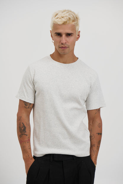 Fitted Ribbed Tee Grey - FINAL SALE