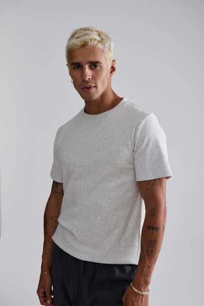 Fitted Ribbed Tee Grey - FINAL SALE