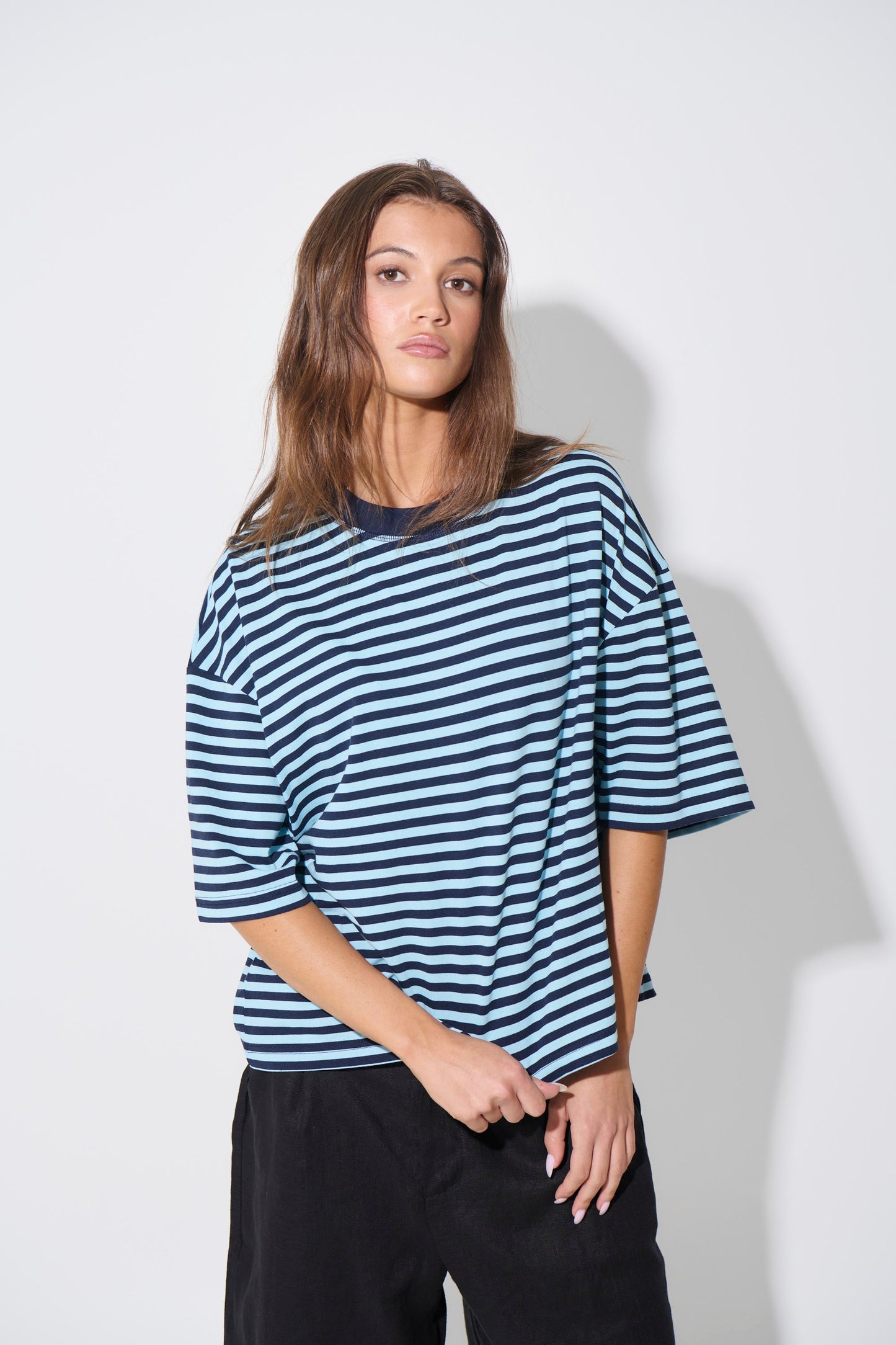 Bloom Short Sleeve Navy Sea Stripe