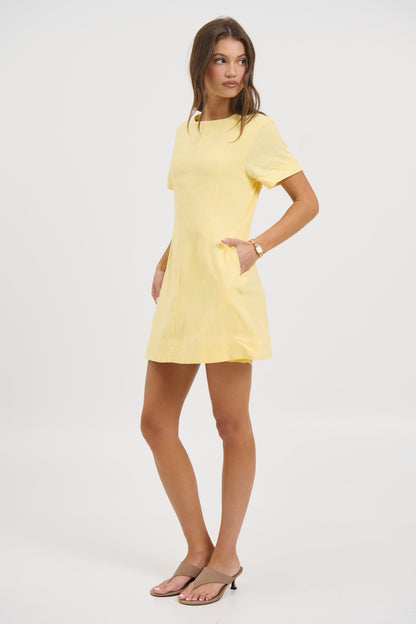 Amy Mini Dress Lemon - FINAL SALE