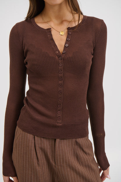 Analisa Sheer Top Chocolate