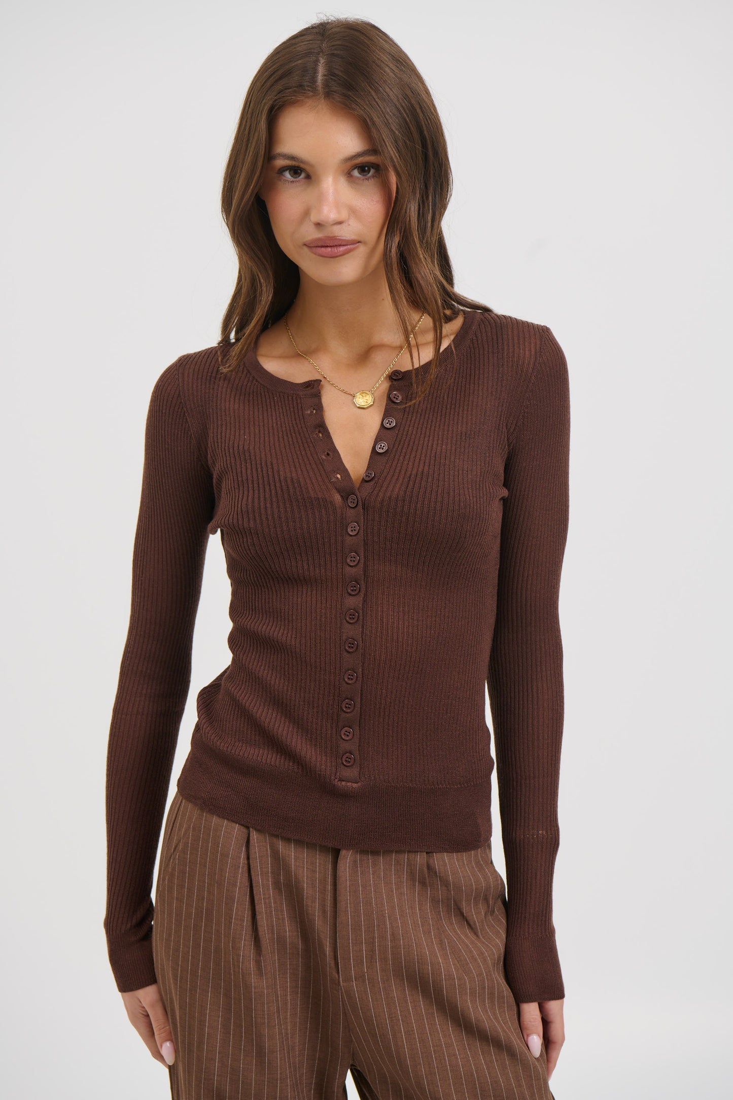 Analisa Sheer Top Chocolate