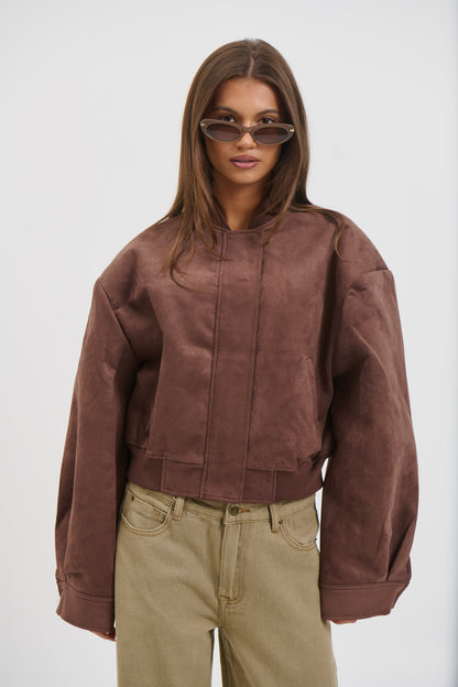 Legacy Suede Bomber Coffee